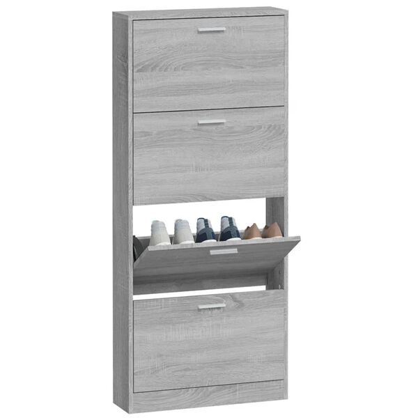 vidaXL Shoe Cabinet Gray Sonoma Engineered wood Medium Shoe Cabinet
