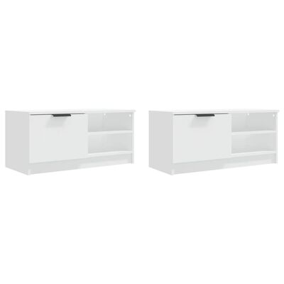 vidaXL TV Cabinets 2 pcs White 31.5"x13.8"x14.4" Engineered Wood