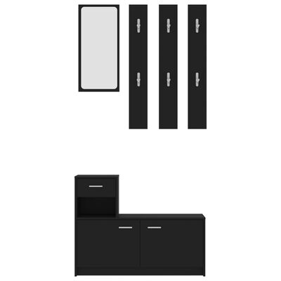 vidaXL Hallway Unit Black 39.4"x9.8"x30.1" Engineered Wood