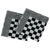 vidaXL Towel Set Set of 50 Black and White 100% Cotton Various Sizes