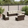 vidaXL Outdoor Sofa Set Brown (sofa), Cream white (cushions)
