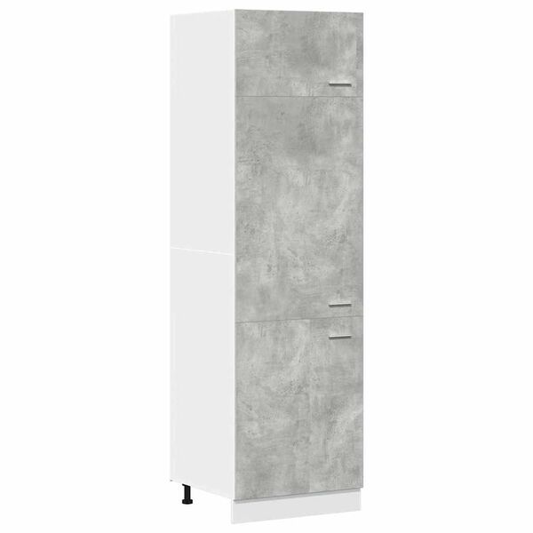 vidaXL Refrigerator Cabinet Concrete Grey Engineered Wood Tall