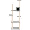 vidaXL Cat Tree Light Grey Engineered Wood, Plush, Sisal