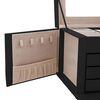 vidaXL Jewellery Box 4-Layer with Mirror Lockable Black 8.9x6.9x6.5"