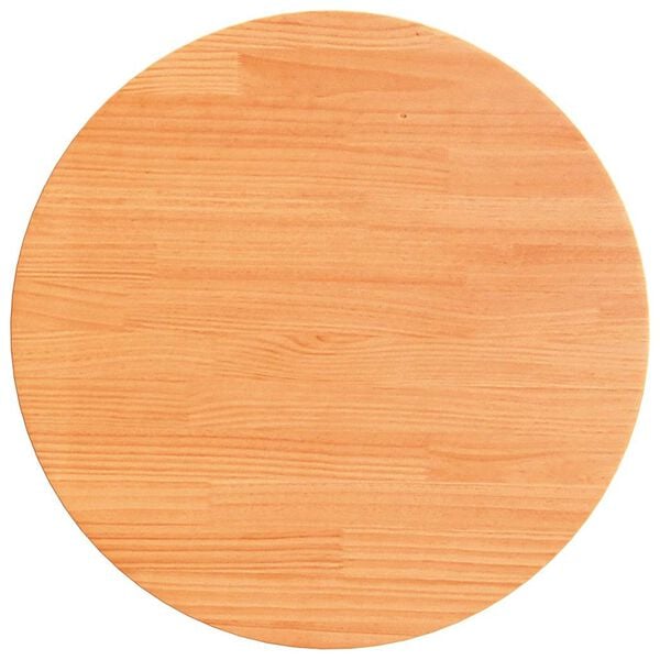 vidaXL Table Top Round Wax Brown &Oslash;19.7x1.0" Solid Wood Pine