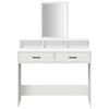 vidaXL Dressing Table White 39.37 x 16.14 x 55.12 in Engineered Wood