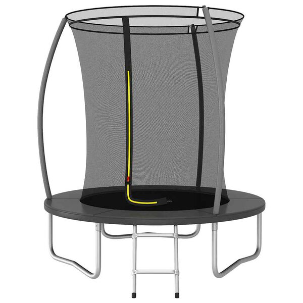 vidaXL Trampoline Set Black and Grey Galvanized Steel, PVC, PP, PE Medium