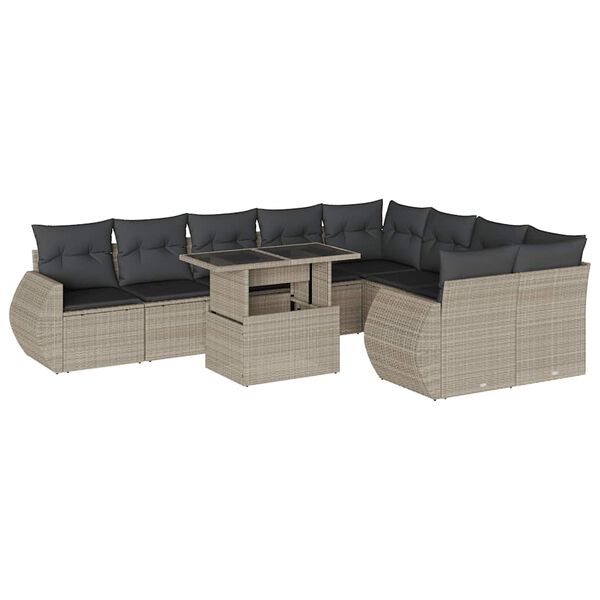 vidaXL Garden Sofa Set Light Grey, Anthracite