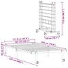vidaXL Bed Frame White Steel Single Foldable Bed Frame Rectangular