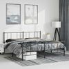 vidaXL Bed Frame Black Powder-Coated Steel 72 x 84 in Bed Frame