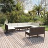 vidaXL Garden Lounge Set Brown PE Rattan Large Modular