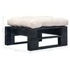 vidaXL Pallet Ottoman Black, Sand Impregnated Pinewood, Polyester Medium