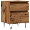 vidaXL Nightstand Old Wood Engineered Wood, Metal Compact Nightstand