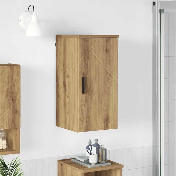vidaXL Bathroom Cabinet with Door Artisan Oak 11.81 x 12.40 x 24.02 in