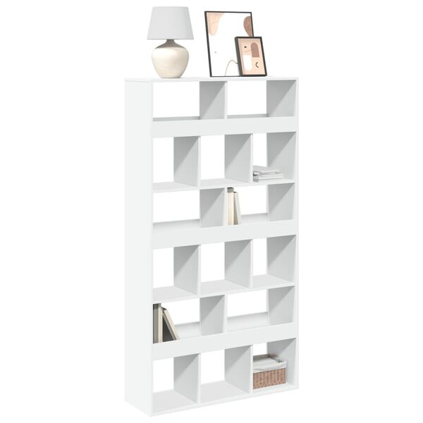vidaXL Bookcase White Engineered Wood Large Bookcase Rectangular