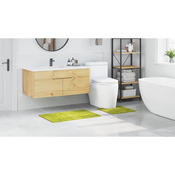 vidaXL Anti-slip Bath Mat Set 2 pcs Green PP
