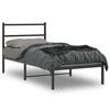 vidaXL Bed Frame Black Powder-Coated Steel Twin Modern Bed Frame