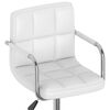 vidaXL Swivel Dining Chair Set of 6 White Chromed steel Adjustable