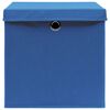 vidaXL Storage Box Set of 4 Blue Non-woven fabric 11.0x11.0x11.0 in