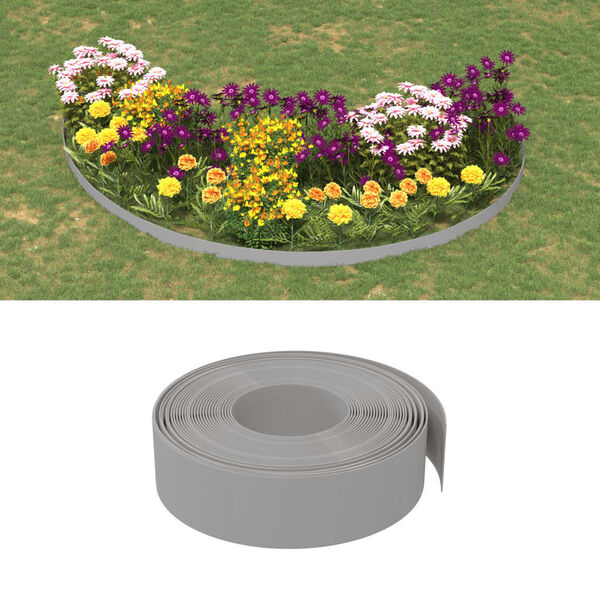 vidaXL Garden Edging Gray 32.8' 5.9" Polyethylene