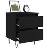 vidaXL Bedside Cabinet Black Engineered wood, Iron Medium