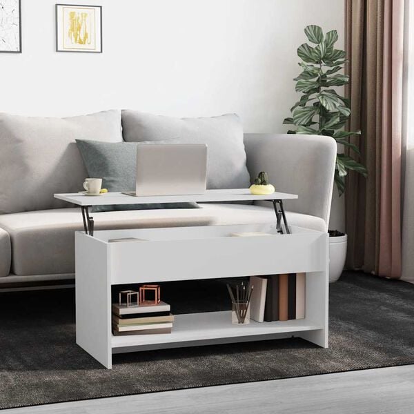 vidaXL Coffee Table White Engineered Wood Medium Coffee Table