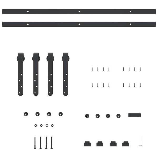 vidaXL Sliding Cabinet Door Kit 59.8 " Carbon Steel