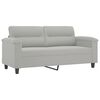 vidaXL 2-seater Sofa Light grey Microfiber, Metal, Textilene 2-seater