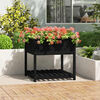 vidaXL Planter Black Solid pine wood Large Planter Square Rustic