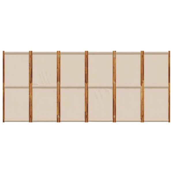 vidaXL 6-Panel Room Divider Taupe 165.4"x70.9"