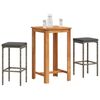 vidaXL Garden Bar Set Grey Solid Acacia wood Compact Removable Covers