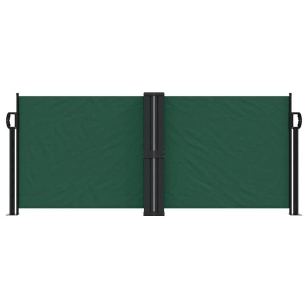 vidaXL Retractable Side Awning Dark Green Polyester with PU coating, Steel