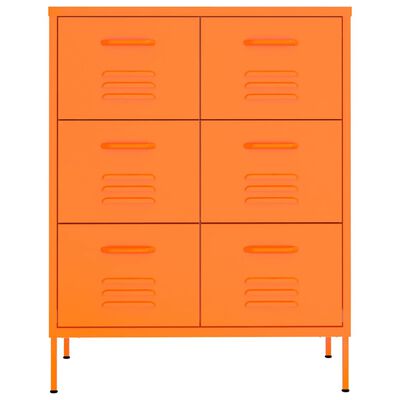 vidaXL Drawer Cabinet Orange 31.5"x13.8"x40" Steel