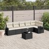 vidaXL Garden Sofa Set Black and Cream