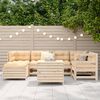 vidaXL Garden Sofa Set Natural wood Solid pine wood Large Modular