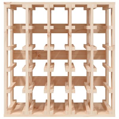Wooden wine rack frame front view with multiple square openings