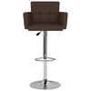 vidaXL Bar Stool Set of 2 Brown Artificial leather, Steel Footrest