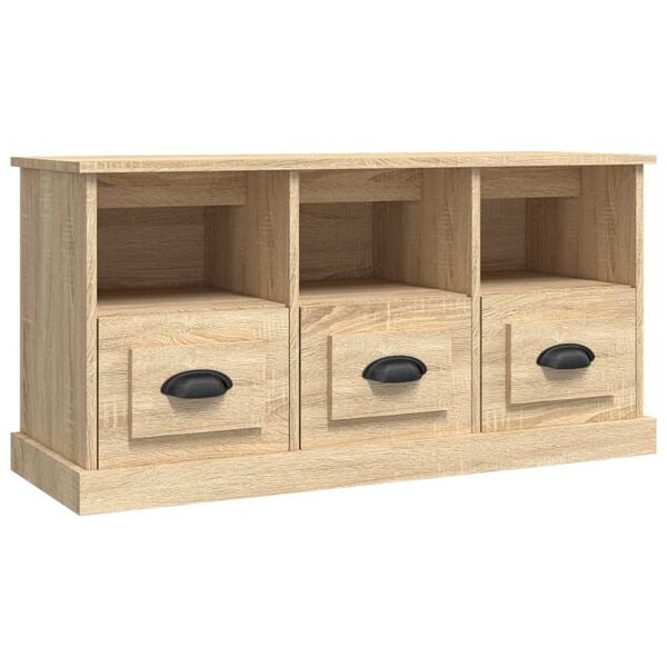 vidaXL TV Cabinet Sonoma Oak Engineered Wood TV Cabinet Rectangular