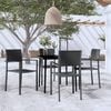 vidaXL Garden Dining Set Black Powder-Coated Steel 5 Piece Light Weight