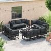 vidaXL Garden Sofa Set with Cushion 12 pcs Black Aluminium