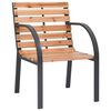vidaXL Garden Chair Set of 2 Wooden brown slats with black frame
