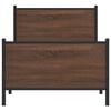 vidaXL Bed Frame Brown Oak Steel, Engineered Wood Twin Bed Frame