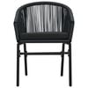 vidaXL Garden Dining Set Black Powder-coated steel, PVC rattan, glass