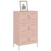vidaXL Highboard Pink Steel 26.8 x 15.4 x 44.5 in Highboard