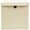 vidaXL Storage Box Set of 10 Cream Non-woven fabric (100% polyester)