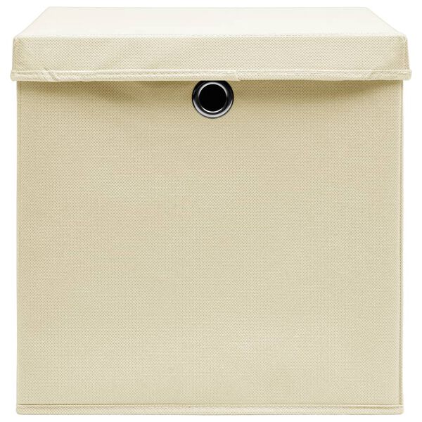 vidaXL Storage Box Set of 10 Cream Non-woven fabric (100% polyester)