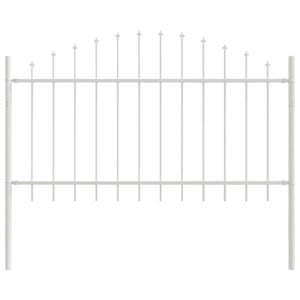 vidaXL Garden Fence 2 pcs White 170 x 140 cm Powder-Coated Steel