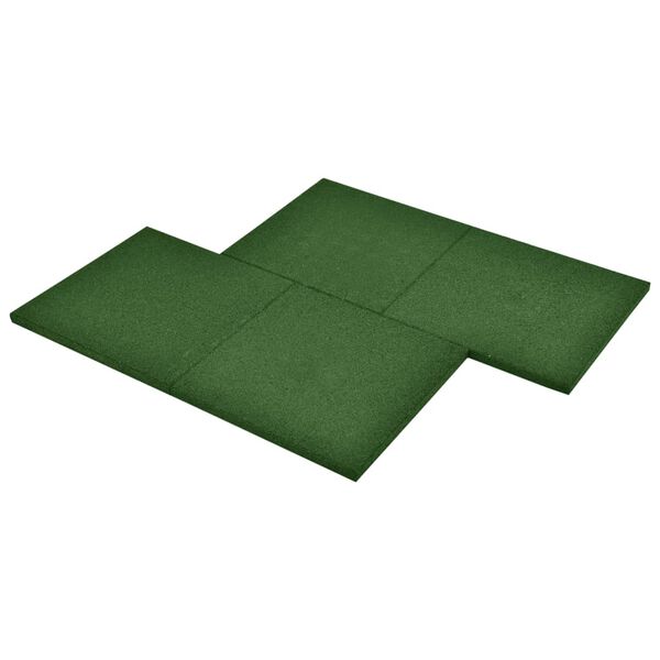 vidaXL Fall Protection Tiles 12 pcs Rubber 19.7x19.7x1.2" Green (2x92321)