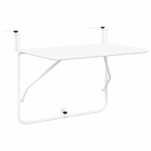 vidaXL Hanging Balcony Table White 23.62 x 15.35 x 25.59 in Steel