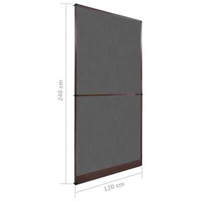 Brown Hinged Insect Screen for Doors 47.2"x94.5"